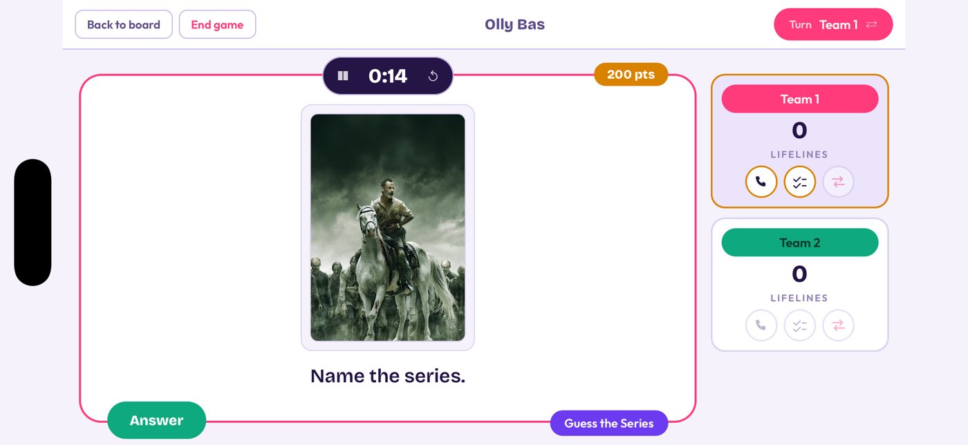 A Movie Posters question showing a poster with the title removed